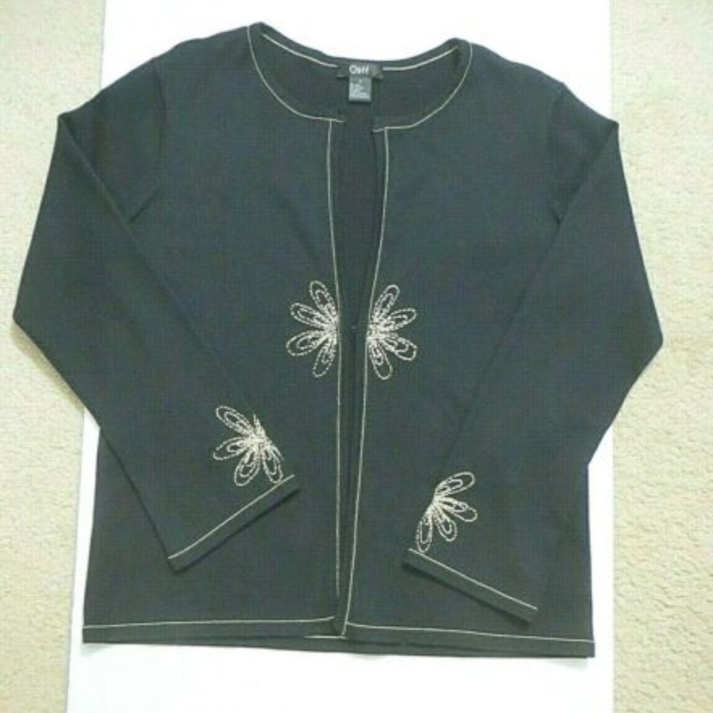 ( FINAL)OBEE BLACK SILK CARDIGAN